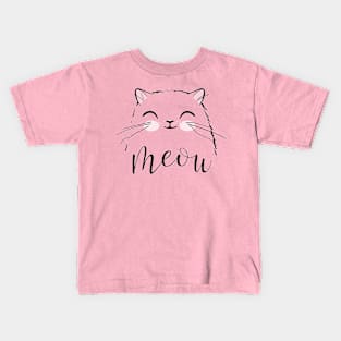 cute meow cat face Kids T-Shirt